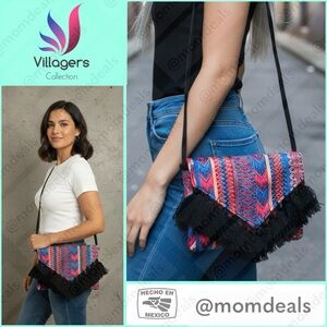 Ethnic Boho Crossbody Bag Handmade Embroidery Tassels Chic Vibrant Colorful NEW